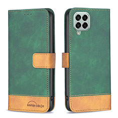 Leather Case Stands Flip Cover Holder B02F for Samsung Galaxy M33 5G Green