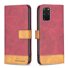 Leather Case Stands Flip Cover Holder B02F for Samsung Galaxy S20 Plus 5G Red