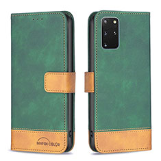 Leather Case Stands Flip Cover Holder B02F for Samsung Galaxy S20 Plus Green