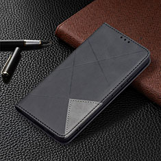 Leather Case Stands Flip Cover Holder B02F for Samsung Galaxy S23 5G Black