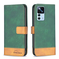 Leather Case Stands Flip Cover Holder B02F for Xiaomi Redmi K50 Ultra 5G Green