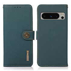 Leather Case Stands Flip Cover Holder B02H for Google Pixel 8 Pro 5G Green