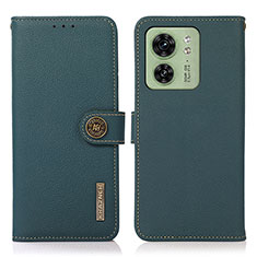 Leather Case Stands Flip Cover Holder B02H for Motorola Moto Edge (2023) 5G Green