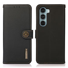 Leather Case Stands Flip Cover Holder B02H for Motorola Moto Edge S30 5G Black