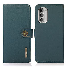 Leather Case Stands Flip Cover Holder B02H for Motorola Moto G Stylus (2022) 4G Green