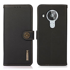 Leather Case Stands Flip Cover Holder B02H for Nokia 7.3 Black