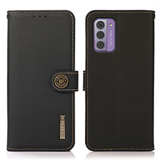 Leather Case Stands Flip Cover Holder B02H for Nokia G42 5G Black