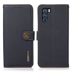 Leather Case Stands Flip Cover Holder B02H for Oppo K9 Pro 5G Blue