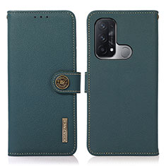 Leather Case Stands Flip Cover Holder B02H for Oppo Reno5 A Green