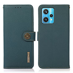 Leather Case Stands Flip Cover Holder B02H for Realme 9 4G Green