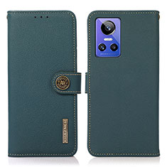 Leather Case Stands Flip Cover Holder B02H for Realme GT Neo3 5G Green