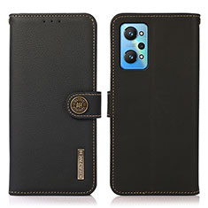 Leather Case Stands Flip Cover Holder B02H for Realme GT2 5G Black