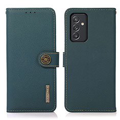 Leather Case Stands Flip Cover Holder B02H for Samsung Galaxy F34 5G Green