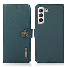 Leather Case Stands Flip Cover Holder B02H for Samsung Galaxy S21 Plus 5G Green