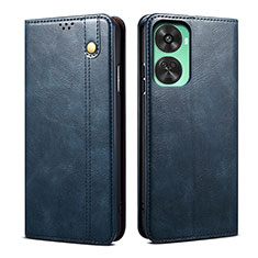 Leather Case Stands Flip Cover Holder B02S for Huawei Nova 11 SE Blue