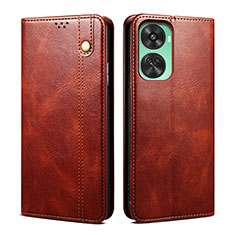 Leather Case Stands Flip Cover Holder B02S for Huawei Nova 11 SE Brown