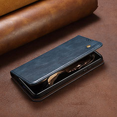 Leather Case Stands Flip Cover Holder B02S for Huawei Nova 8i Blue