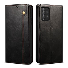 Leather Case Stands Flip Cover Holder B02S for Samsung Galaxy A32 5G Black