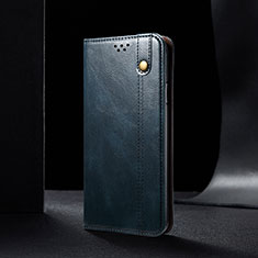 Leather Case Stands Flip Cover Holder B02S for Xiaomi Redmi 9 Power Blue