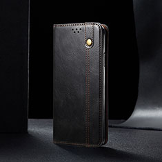 Leather Case Stands Flip Cover Holder B02S for Xiaomi Redmi 9T 4G Black