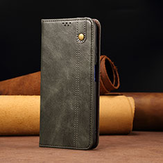 Leather Case Stands Flip Cover Holder B02S for Xiaomi Redmi Note 10 Lite India Green