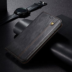 Leather Case Stands Flip Cover Holder B02S for Xiaomi Redmi Note 11 SE 5G Black