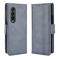 Leather Case Stands Flip Cover Holder B02Y for Samsung Galaxy Z Fold3 5G Blue