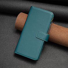 Leather Case Stands Flip Cover Holder B03F for Nokia C210 Green