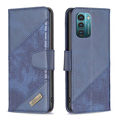 Leather Case Stands Flip Cover Holder B03F for Nokia G11 Blue