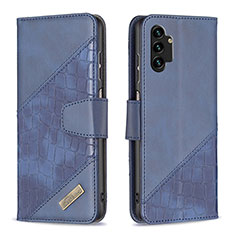 Leather Case Stands Flip Cover Holder B03F for Samsung Galaxy A13 4G Blue