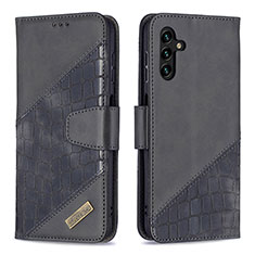 Leather Case Stands Flip Cover Holder B03F for Samsung Galaxy A13 5G Black