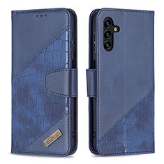 Leather Case Stands Flip Cover Holder B03F for Samsung Galaxy A13 5G Blue