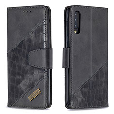 Leather Case Stands Flip Cover Holder B03F for Samsung Galaxy A30S Black