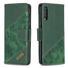 Leather Case Stands Flip Cover Holder B03F for Samsung Galaxy A30S Green