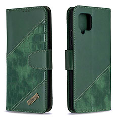 Leather Case Stands Flip Cover Holder B03F for Samsung Galaxy A42 5G Green