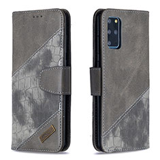 Leather Case Stands Flip Cover Holder B03F for Samsung Galaxy S20 Plus 5G Dark Gray