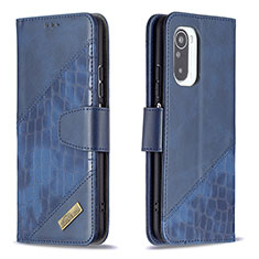 Leather Case Stands Flip Cover Holder B03F for Xiaomi Mi 11i 5G Blue