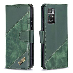 Leather Case Stands Flip Cover Holder B03F for Xiaomi Redmi 10 4G Dark Gray