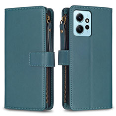 Leather Case Stands Flip Cover Holder B03F for Xiaomi Redmi Note 12 4G Green