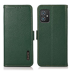 Leather Case Stands Flip Cover Holder B03H for Asus ZenFone 8 Mini Green