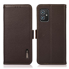 Leather Case Stands Flip Cover Holder B03H for Asus Zenfone 8 ZS590KS Brown