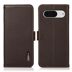Leather Case Stands Flip Cover Holder B03H for Google Pixel 8 5G Brown