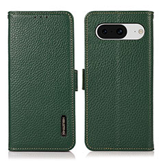Leather Case Stands Flip Cover Holder B03H for Google Pixel 8 5G Green