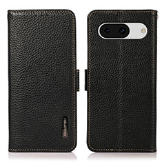 Leather Case Stands Flip Cover Holder B03H for Google Pixel 8a 5G Black