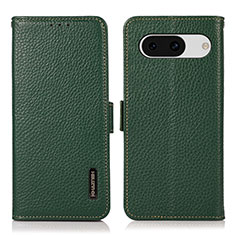Leather Case Stands Flip Cover Holder B03H for Google Pixel 8a 5G Green
