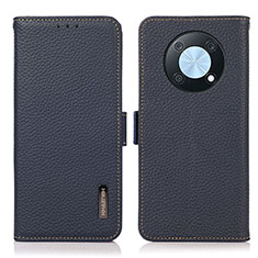 Leather Case Stands Flip Cover Holder B03H for Huawei Enjoy 50 Pro Blue