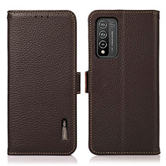 Leather Case Stands Flip Cover Holder B03H for Huawei Honor 10X Lite Brown