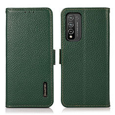 Leather Case Stands Flip Cover Holder B03H for Huawei Honor 10X Lite Green