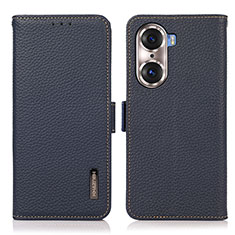 Leather Case Stands Flip Cover Holder B03H for Huawei Honor 60 5G Blue