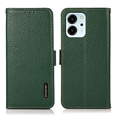 Leather Case Stands Flip Cover Holder B03H for Huawei Honor 80 SE 5G Green